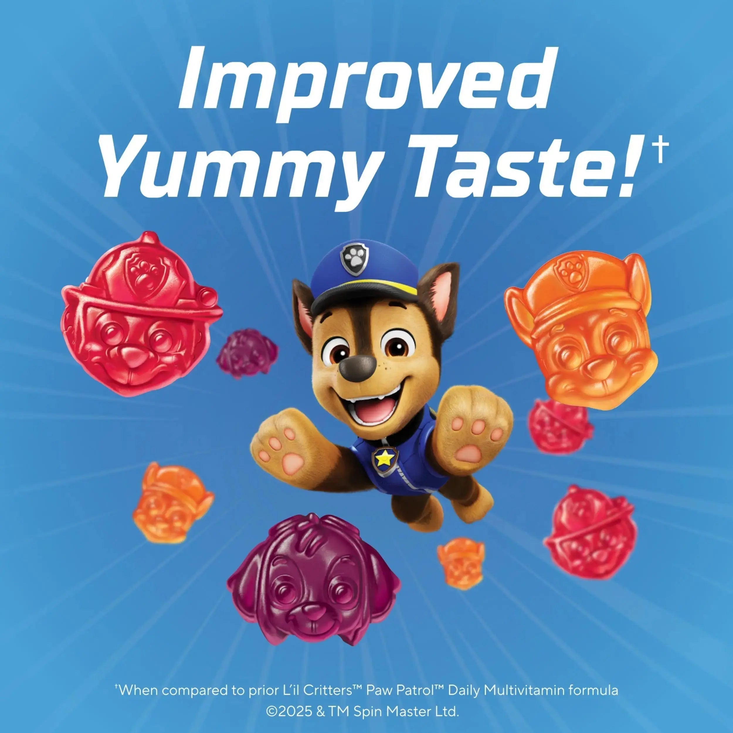 L’il Critters Paw Patrol Gummy Vites Daily Gummy Multivitamin for Kids, Vitamin C, D3 for Immune Support Cherry, Orange Lil Critters Au supplements