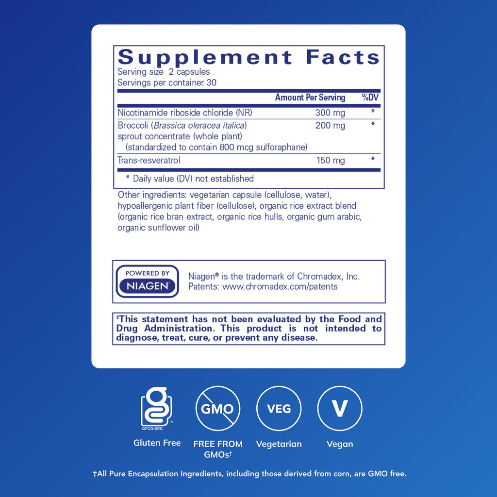 Pure Encapsulations NR Longevity NAD Supplement – Supports Healthy Aging, NAD+ Replenishment, Mitochondrial Function, with NIAGEN – Gluten Free, Non-GMO, Hypoallergenic – 60 Capsules Pure Encapsulations Au supplements
