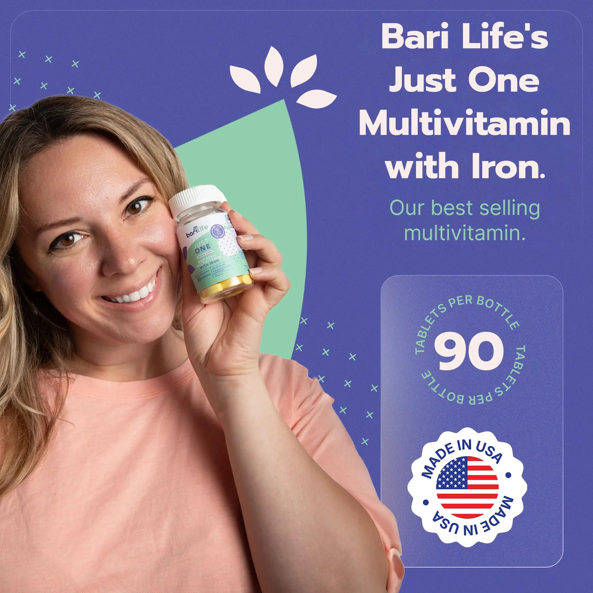 Just One - Once Daily Bariatric Multivitamin with Iron (30) Bari Life Au supplements