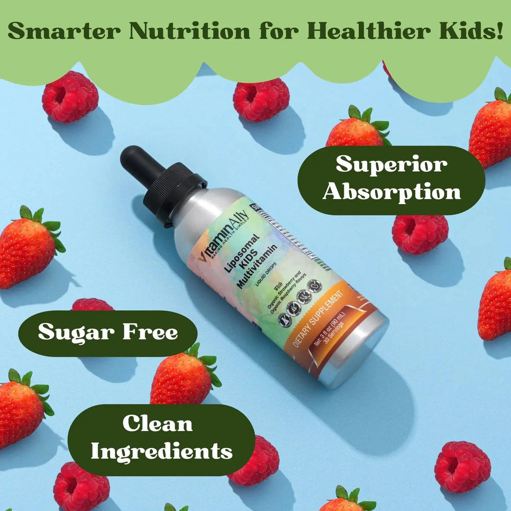 Vitaminally Liposomal Kids Liquid Multivitamin | Non-GMO | Clean | Sugar Free | Gluten Free | Organic Berry Flavors | Vitaminally Au supplements