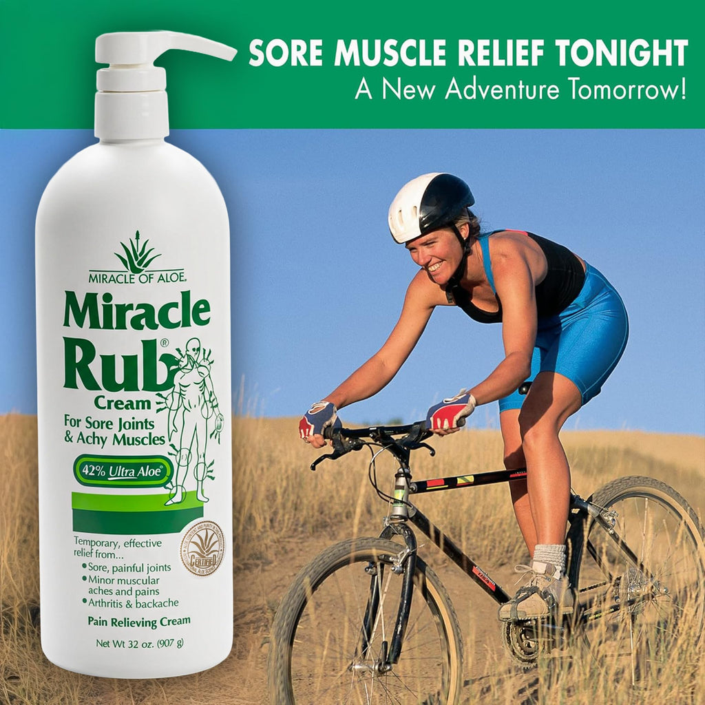 Miracle of Aloe Miracle Rub Pain Relieving Cream 32 oz, Fast & Effective Relief for Arthritis, Muscle, and Joint Pain - Maximum Strength UltraAloe Formula, Topical Analgesic Miracle of Aloe Au supplements