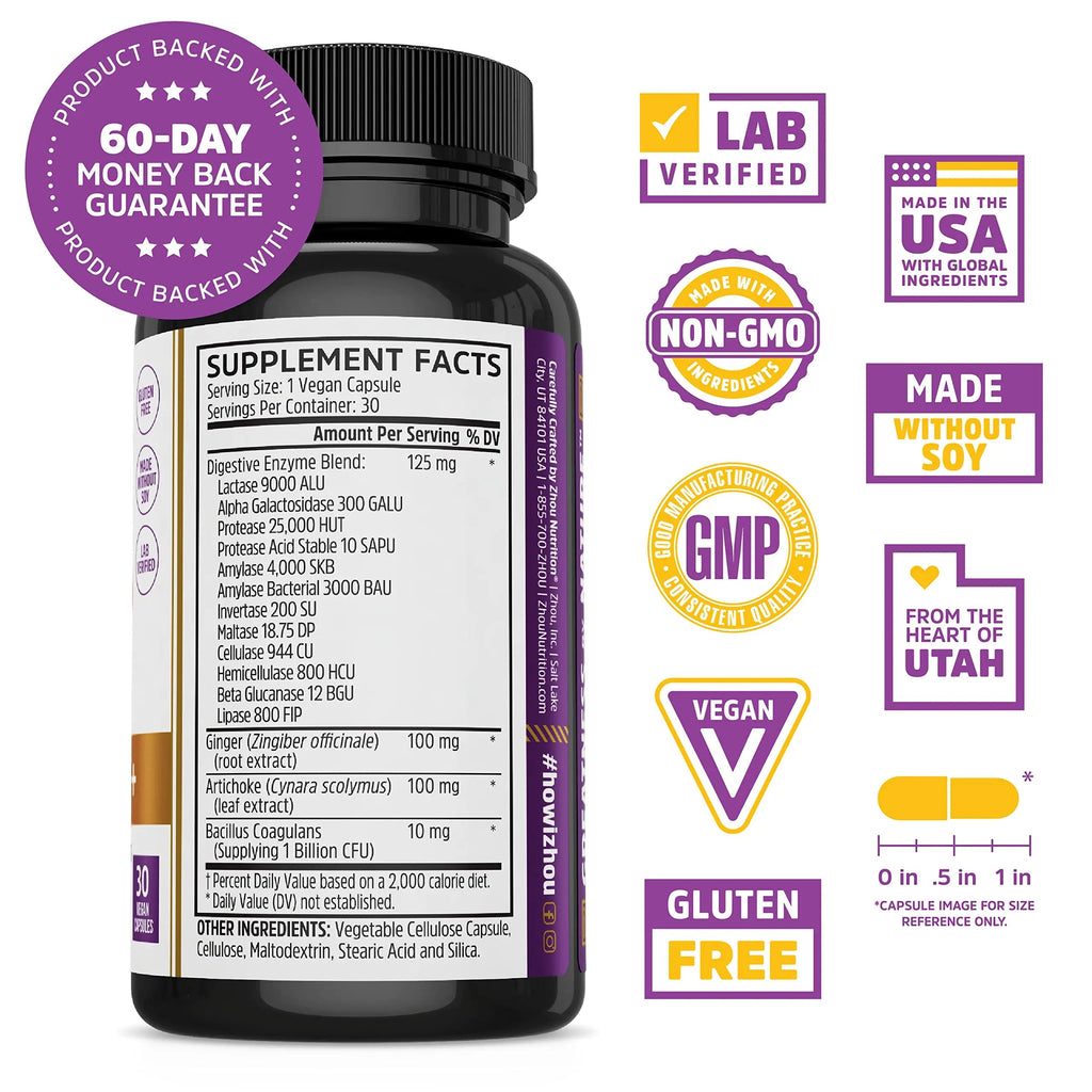 Zhou Nutrition Bloat Blast+ Digestive Enzymes with Probiotics, Bloating Relief for Women Zhou Nutrition Au supplements