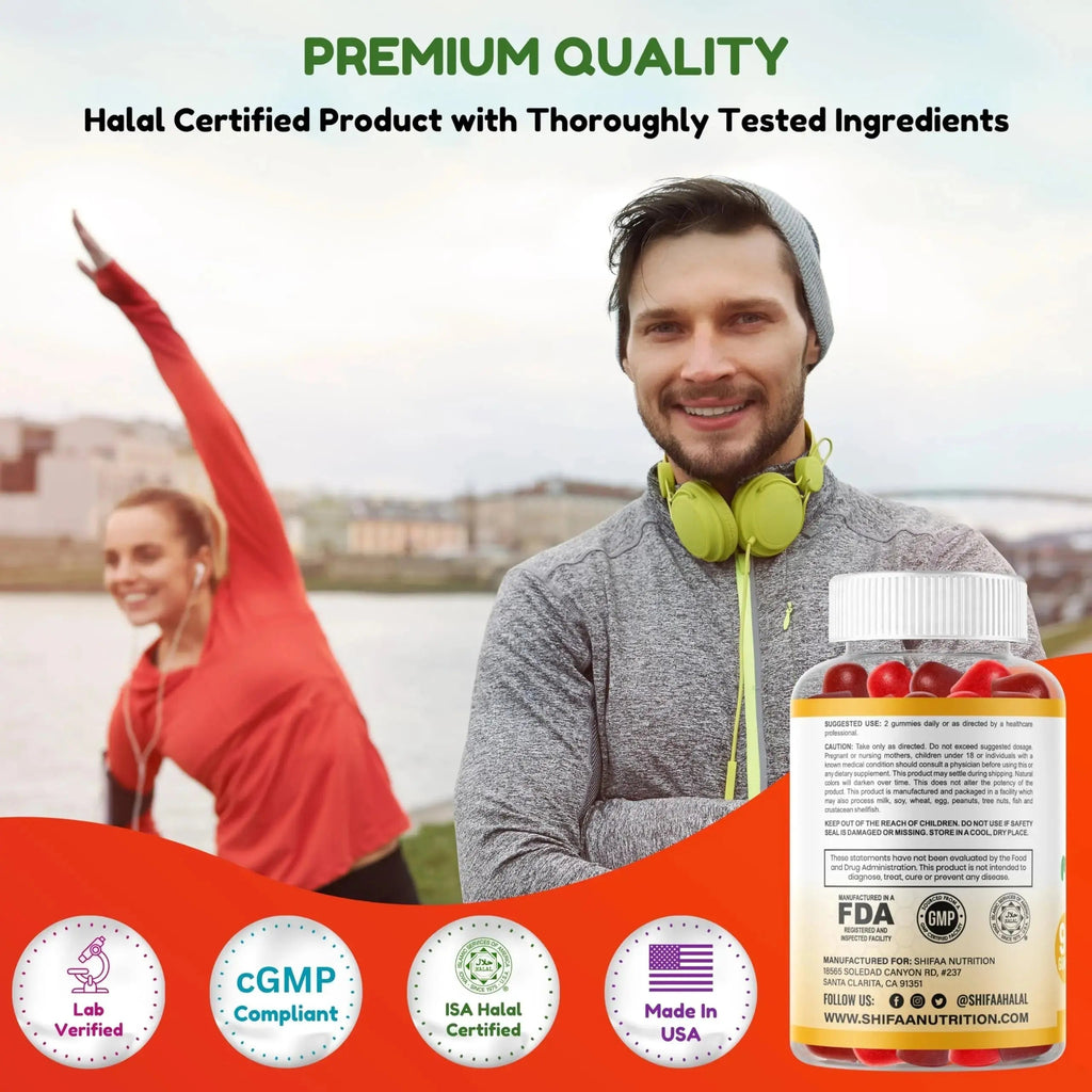 Halal Multivitamin Gummies for Women & Men | Immune & Overall Wellness | 90 Delicious Gummy Vitamins (45-Day Supply) SHIFAA NUTRITION Au supplements