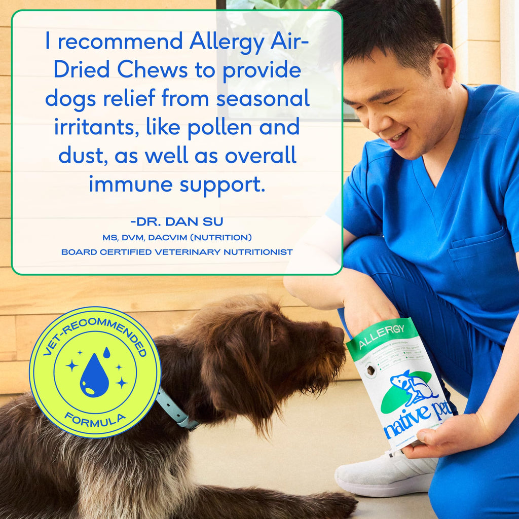 Native Pet Dog Allergy Chews - Dog Allergy Relief for Medium Breeds - Supports Seasonal Itch Relief, Healthy Immune Function & Reduces Sneezing - Colostrum, Spirulina, & Probiotics - 30 Days Supply Native Pet Au supplements