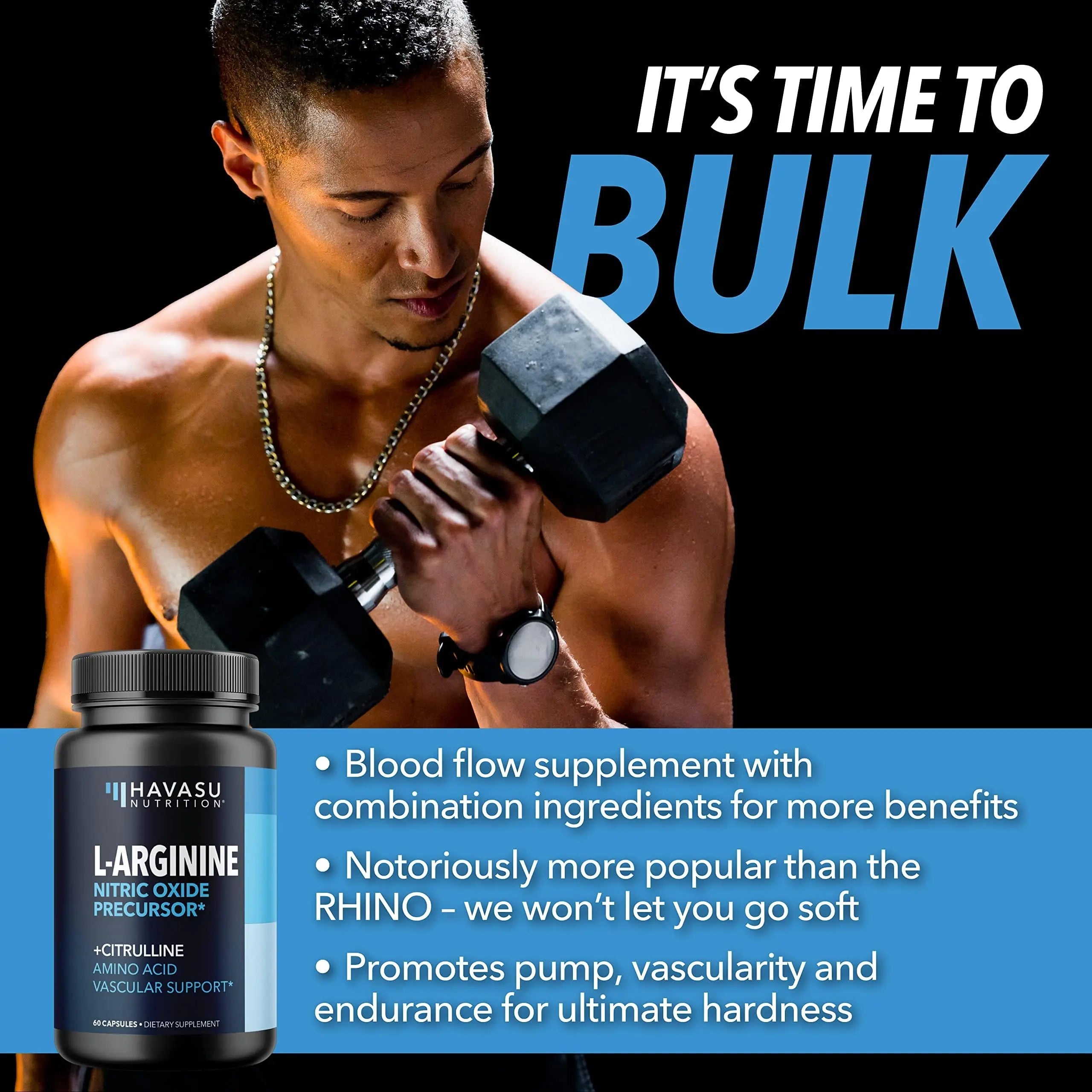 Extra Strength L Arginine - 1200mg Nitric Oxide Supplement for Muscle HAVASU NUTRITION Au supplements