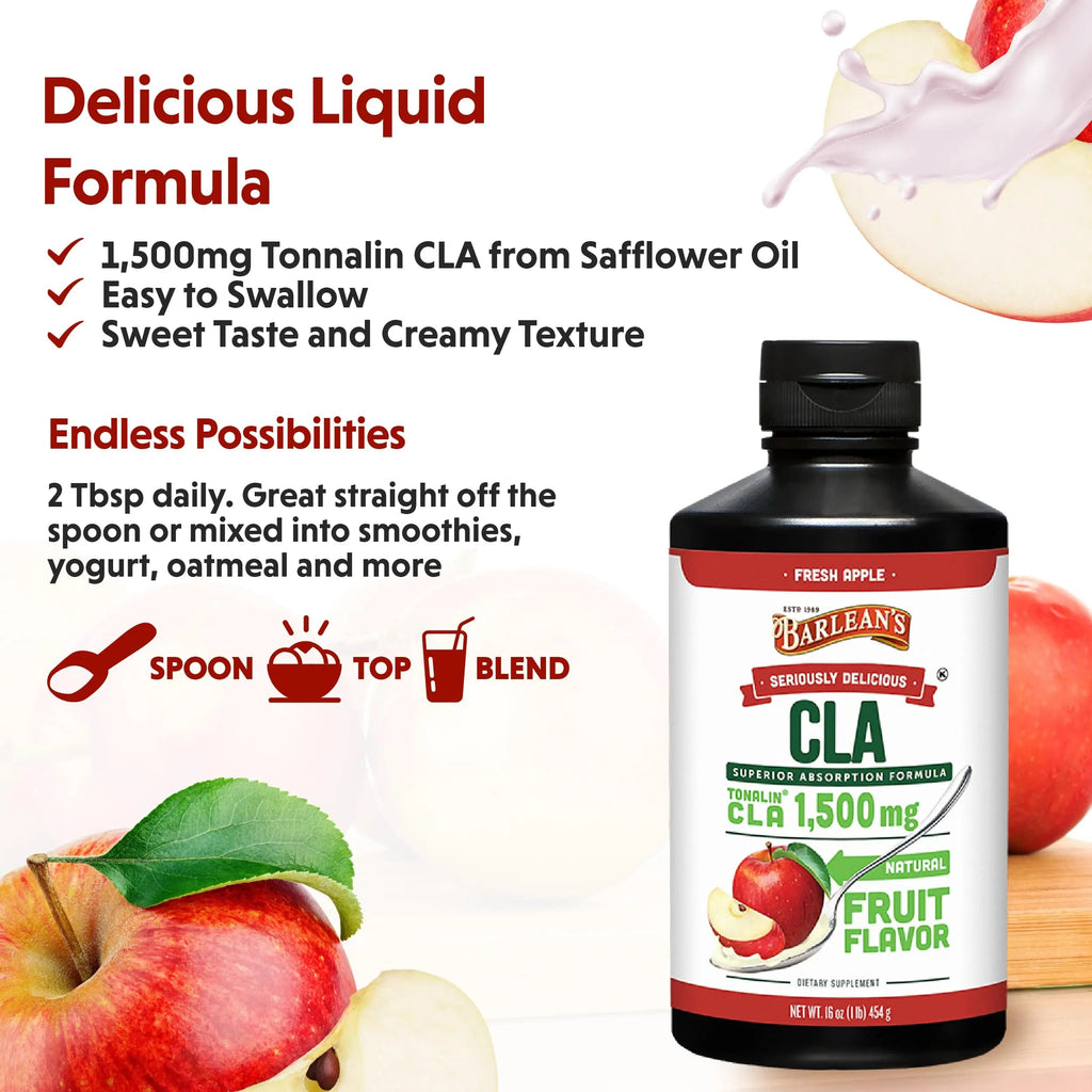 Barlean's Fresh Apple with 1,500 mg of Tonalin CLA - Gluten-Free, Vegan, Kosher Barlean's Au supplements