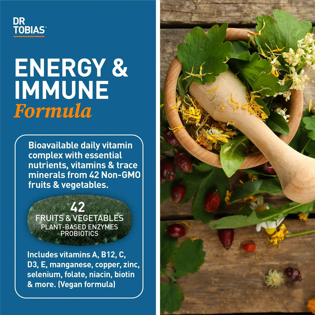 Dr. Tobias Adult Multivitamin for Women & Men, Immune Supporting Vitamins from 42 Fruits, Vegetables, Plus Probiotics, Vegan Multivitamins Dr. Tobias Au supplements