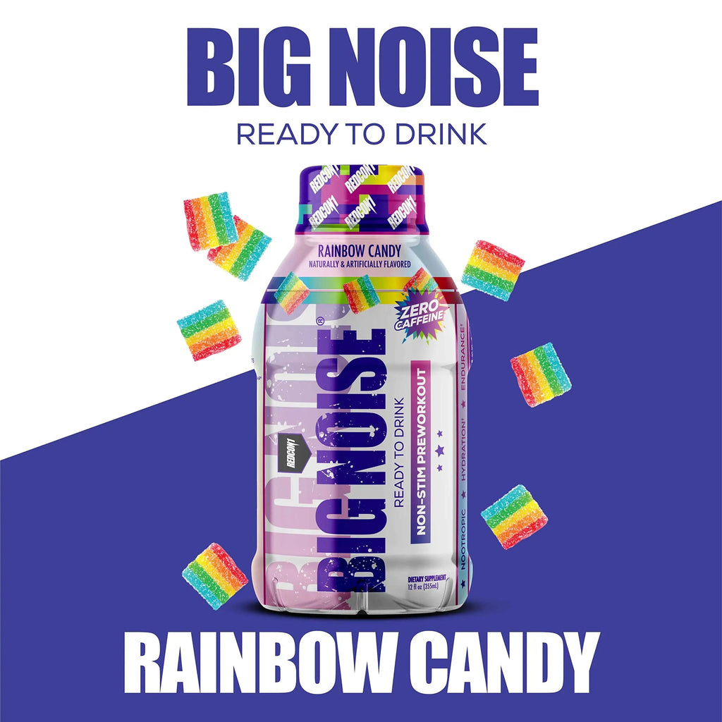 REDCON1 Big Noise RTD Pre Workout Drink, Rainbow Candy - Caffeine-Free Ready-to-Drink REDCON1 Au supplements