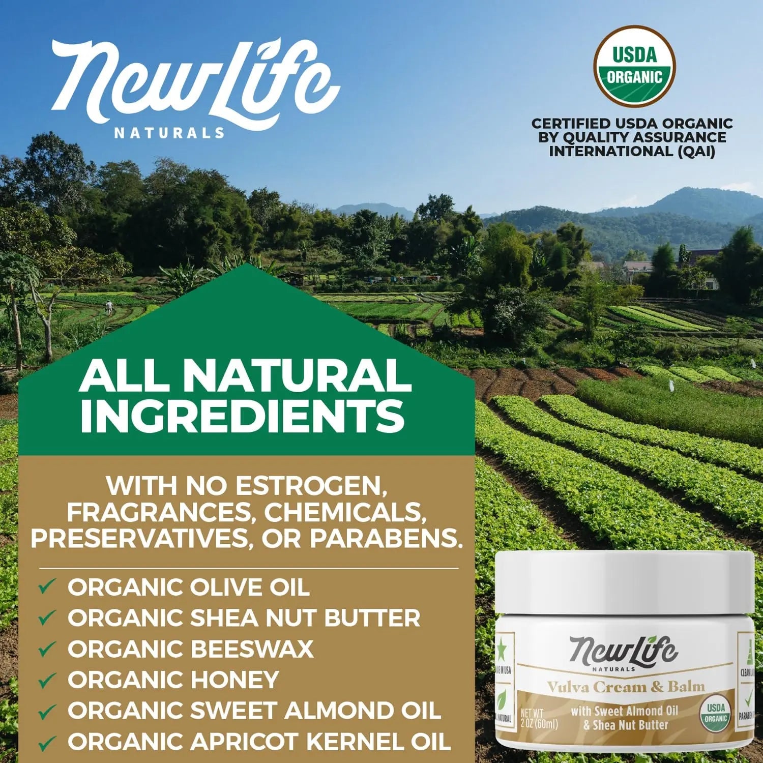 NewLife Naturals Certified Organic Vulva Cream - Menopause Support, Itching Relief, Vaginal Moisturizer NewLife Naturals Au supplements