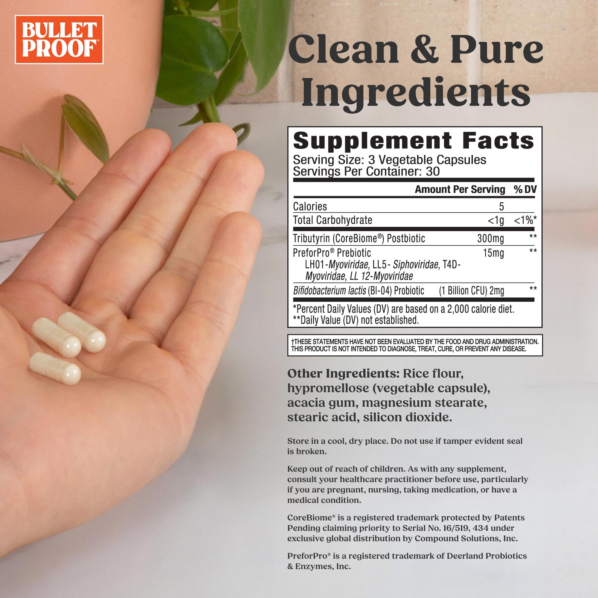 Bulletproof Express 3-in-1 Probiotic & Postbiotics Supplement for Sustained Gut Health, 90 Count Bulletproof Au supplements