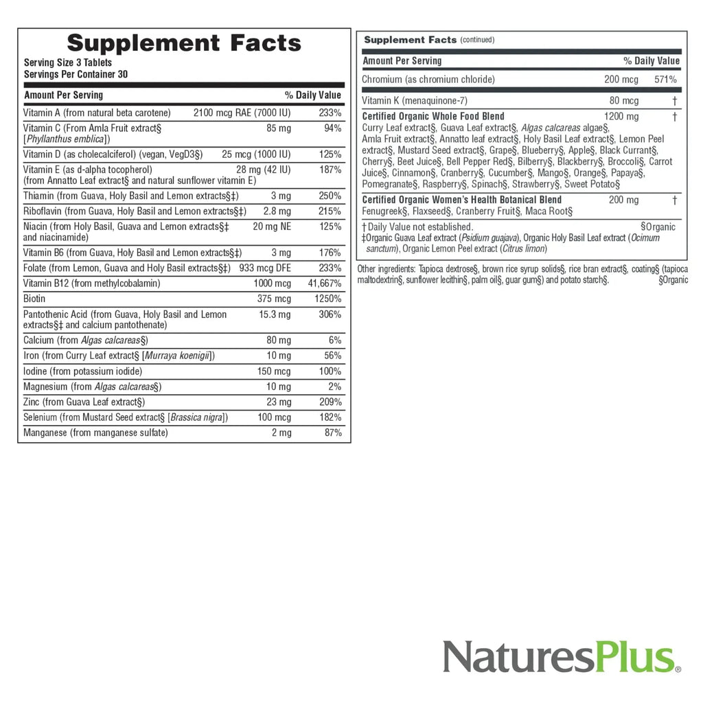 NaturesPlus Source of Life Garden Women’s Multivitamin - 90 Tablets - Supports Energy & Healthy Immune System Nature's Plus Au supplements