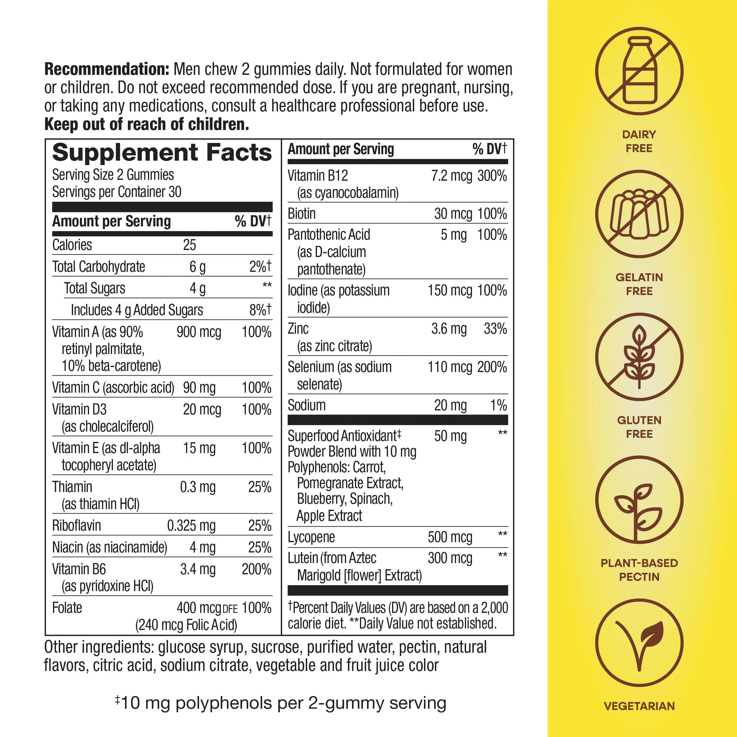 Nature's Way Alive! Men’s 50+ Daily Gummy Multivitamins, Supports Healthy Brain, Eyes, Heart*, B-Vitamins Nature's Way Au supplements