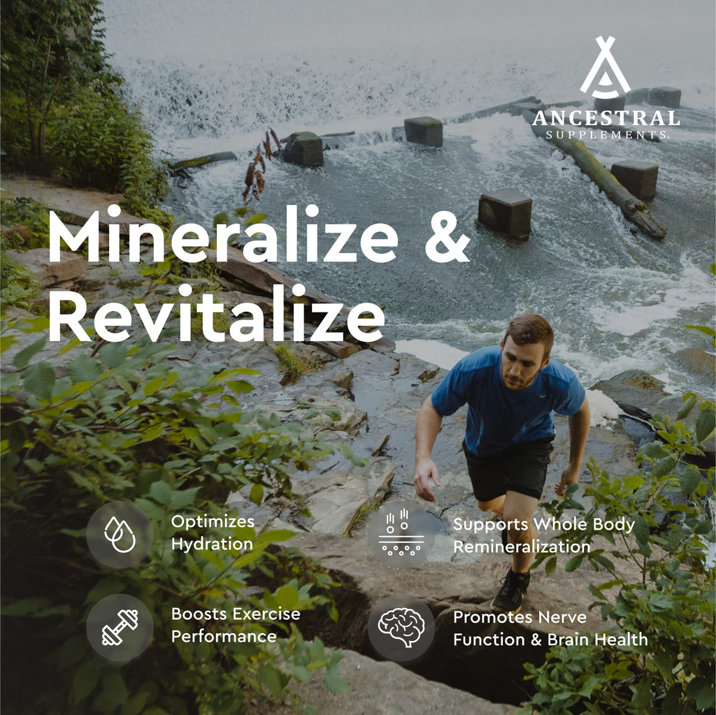 Ancestral Supplements Minerals & Electrolytes with Magnesium, Potassium, Sodium, Supports Optimal Hydration, Immune Health, Athletic Performance,