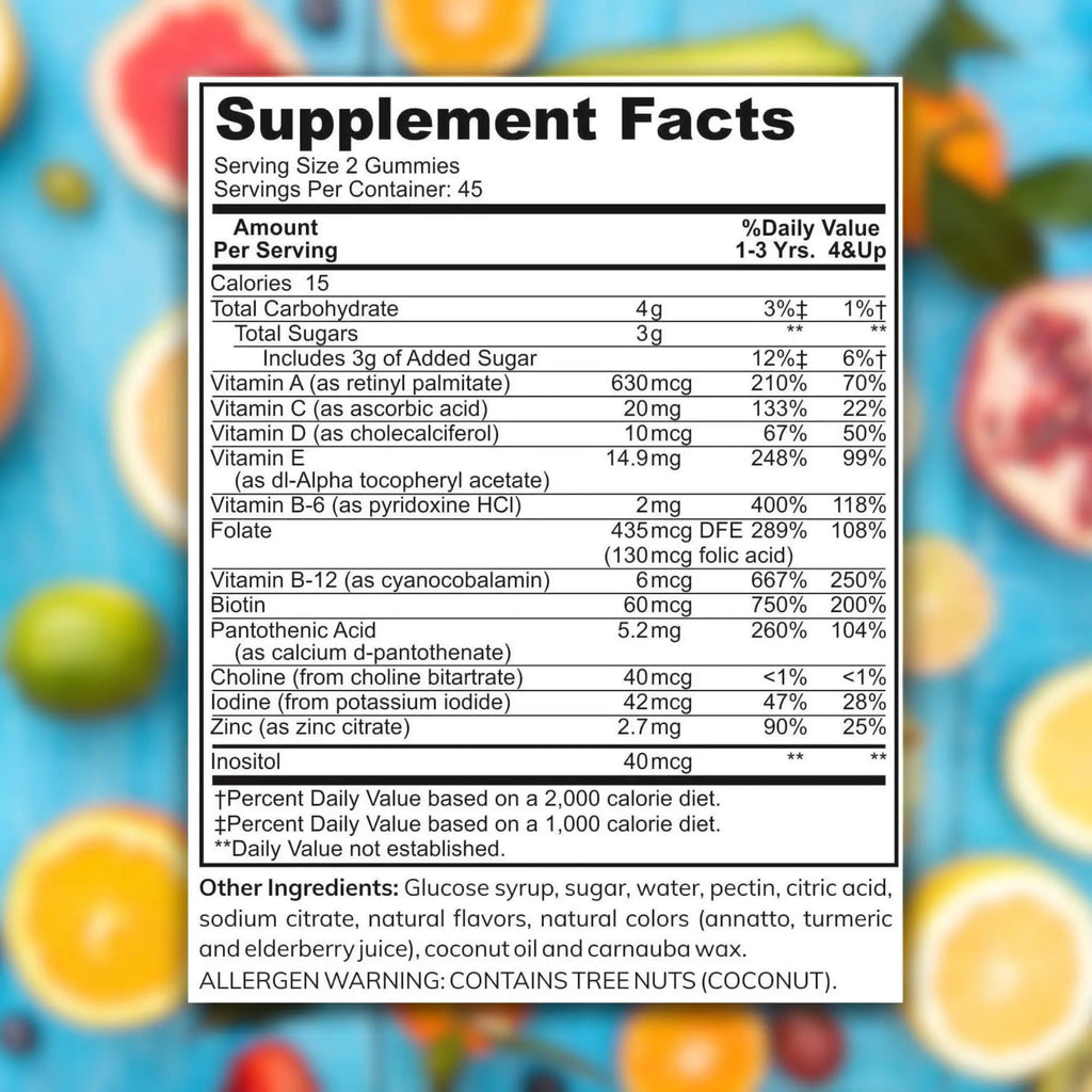 Zaytun Halal Vitamins for Kids Multivitamin Gummies, Naturally Sourced Vitamin A, C, D, E, B6, B12, Biotin - Vegetarian, No Gelatin Zaytun Vitamins Au supplements
