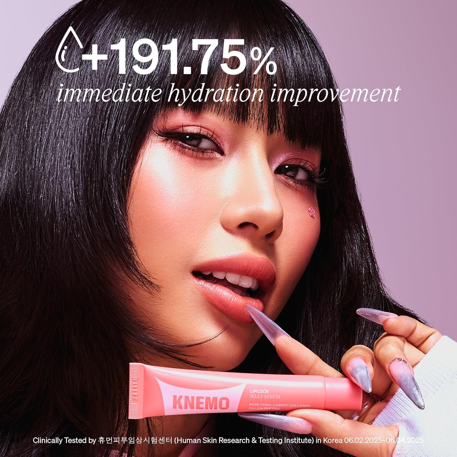 KNEMO LipLock Jelly Serum for Dry Lips, Long-Lasting, Hydrating, Plumping, Glossy Mask