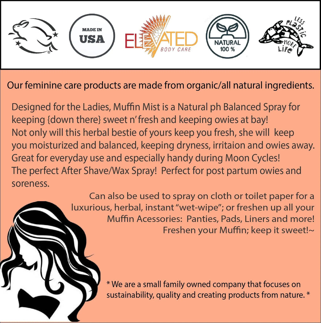 ELEVATED Muffin Mist – Organic Natural Feminine Spray| 5 Scents | Yoni Oil | Vegan | Herbal Infused Oil Taylors Au supplements
