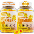 Sugar Free Turmeric Curcumin Filled Gummies 550mg for Adults, Ginger & Black Pepper | 95% Curcuminoids w/Prebiotic Probiotic & Postbiotic Blend, Support, Immune & Digestive Health, Vegan, 2Pack NEVISS Au supplements