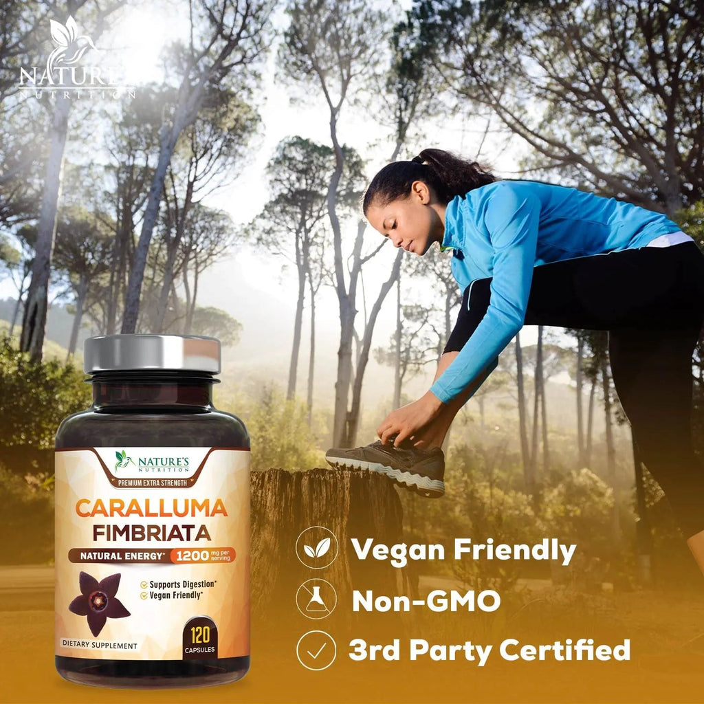 Pure Caralluma Fimbriata Extract Highly Concentrated 1200mg - Natural Endurance Support Nature's Nutrition Au supplements