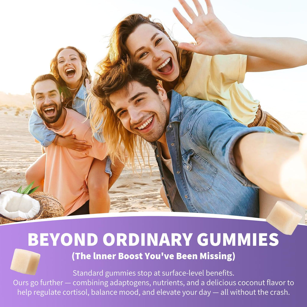 Cortisol Gummies for Women - Cortisol Supplements with Magnesium Glycinate, Ashwagandha, L-Theanine, Vitamin B Complex for Relaxation, Sleep, Calm Mood & Focus - Vegan, Sugar Free Coconut Flavor GZ HAOYUAN Au supplements