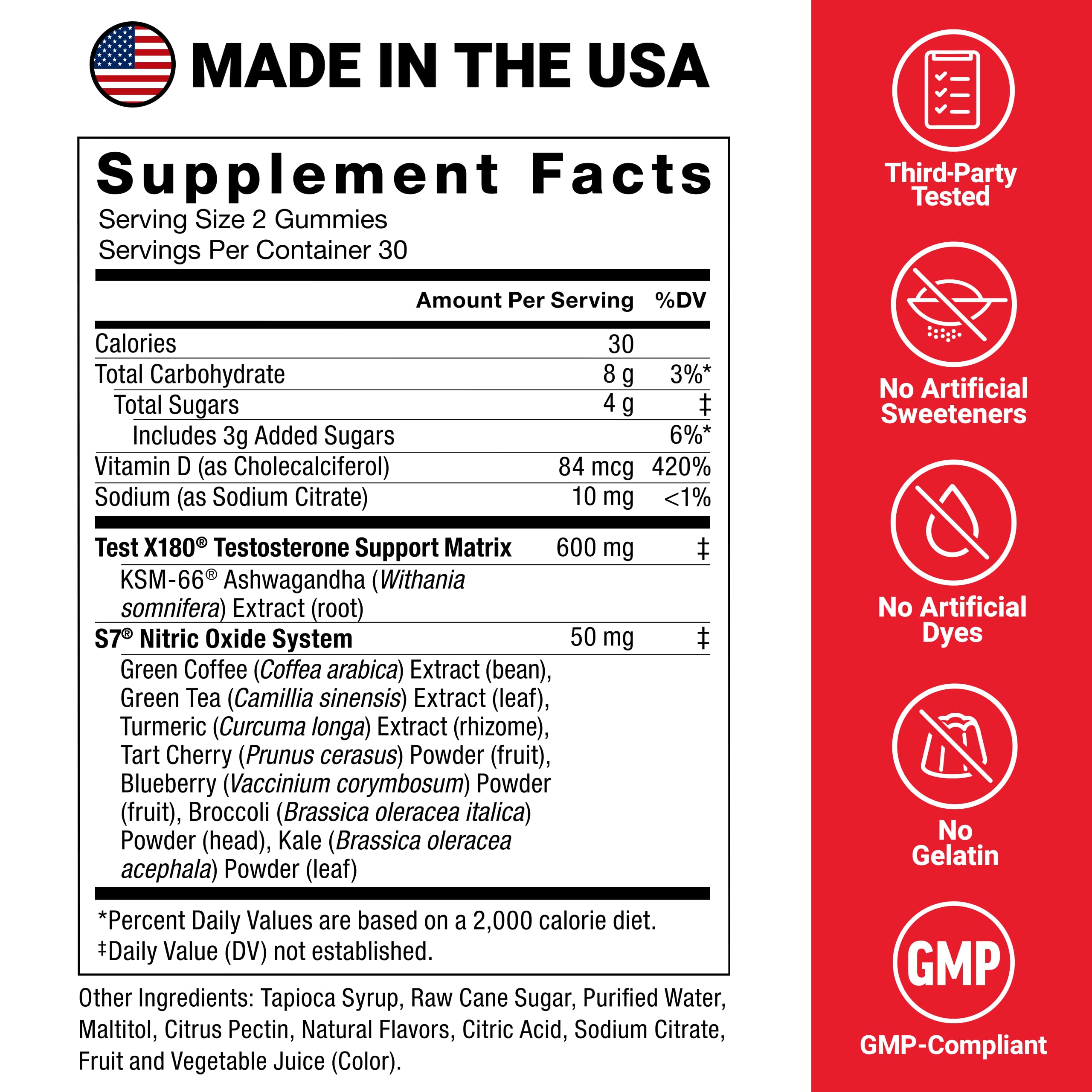 Force Factor Test X180 Max Gummies, Testosterone Booster Supplement for Men, with KSM-66 Ashwagandha to Support T Levels, Strength & Vitality, Mixed Berry, 60 Gummies Force Factor Au supplements