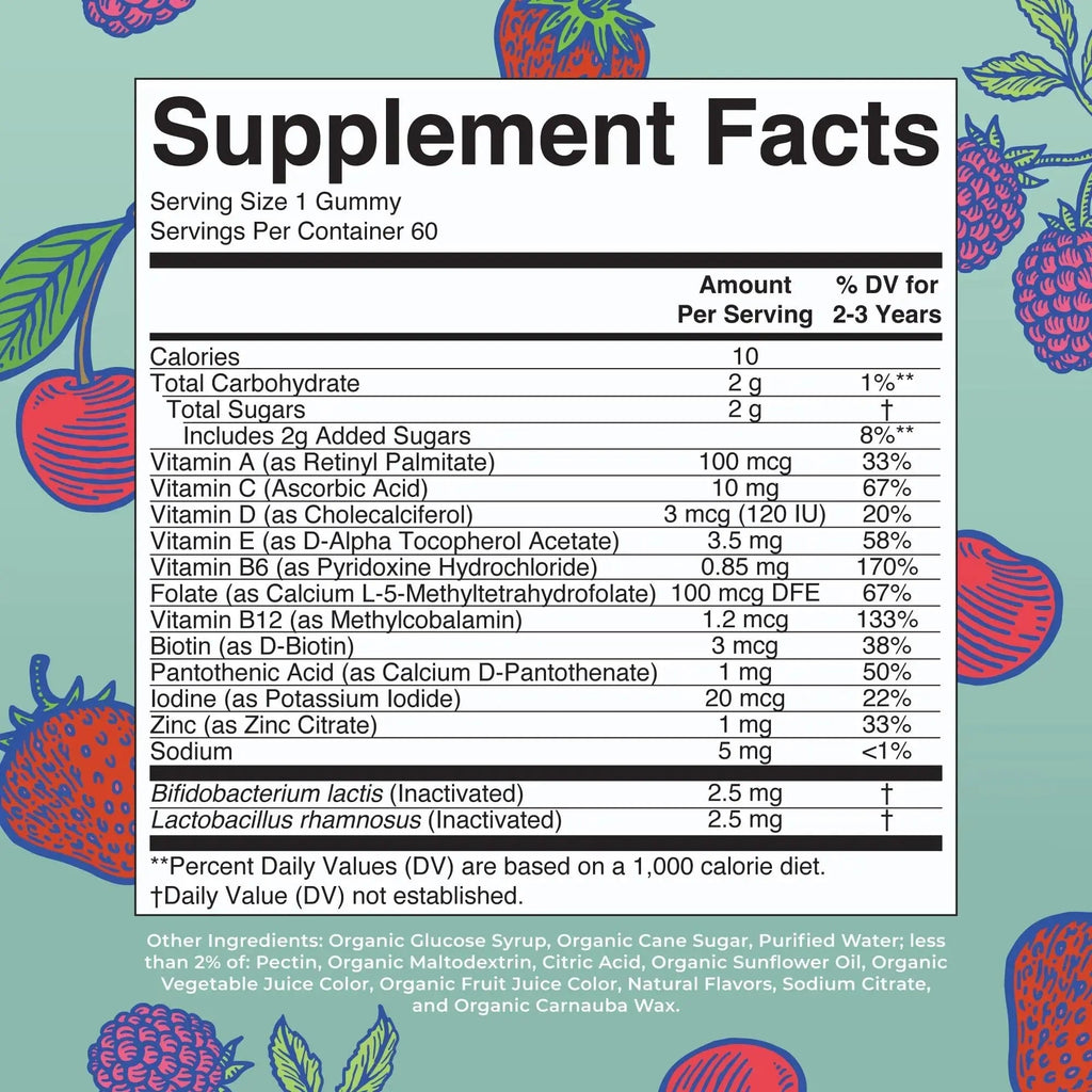MaryRuth Organics Toddler Multivitamin Gummies + Postbiotics | USDA Organic | Vitamins for Kids Ages 2+ | Immune Support | Vitamin C | MaryRuth Organics Au supplements