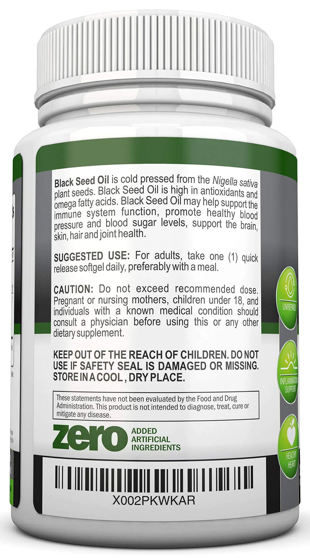 Black Seed Oil - 1000 Mg - 180 Softgels - Cold-Pressed Non-GMO Black Cumin Seed NutriONN Au supplements
