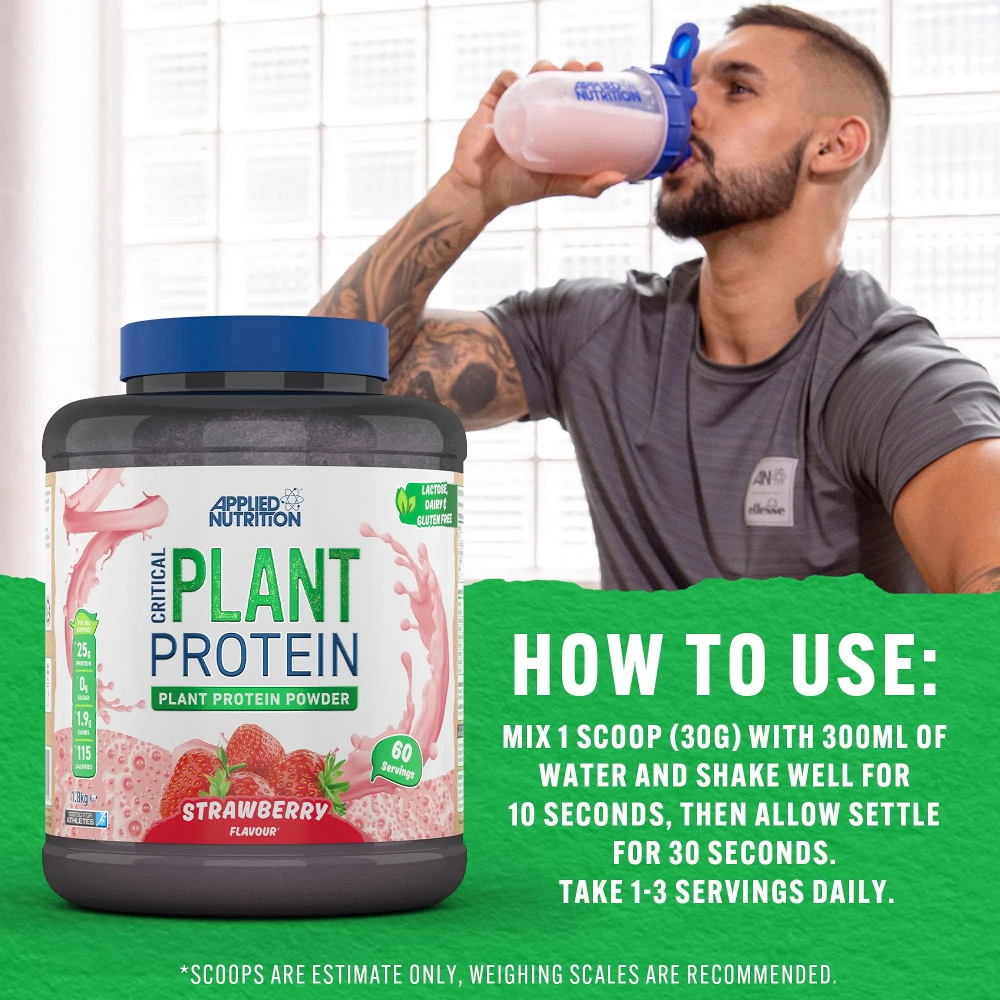 Applied Nutrition Plant Protein Powder – Critical Plant Vegan Protein Shake with SOYA Applied Nutrition Au supplements