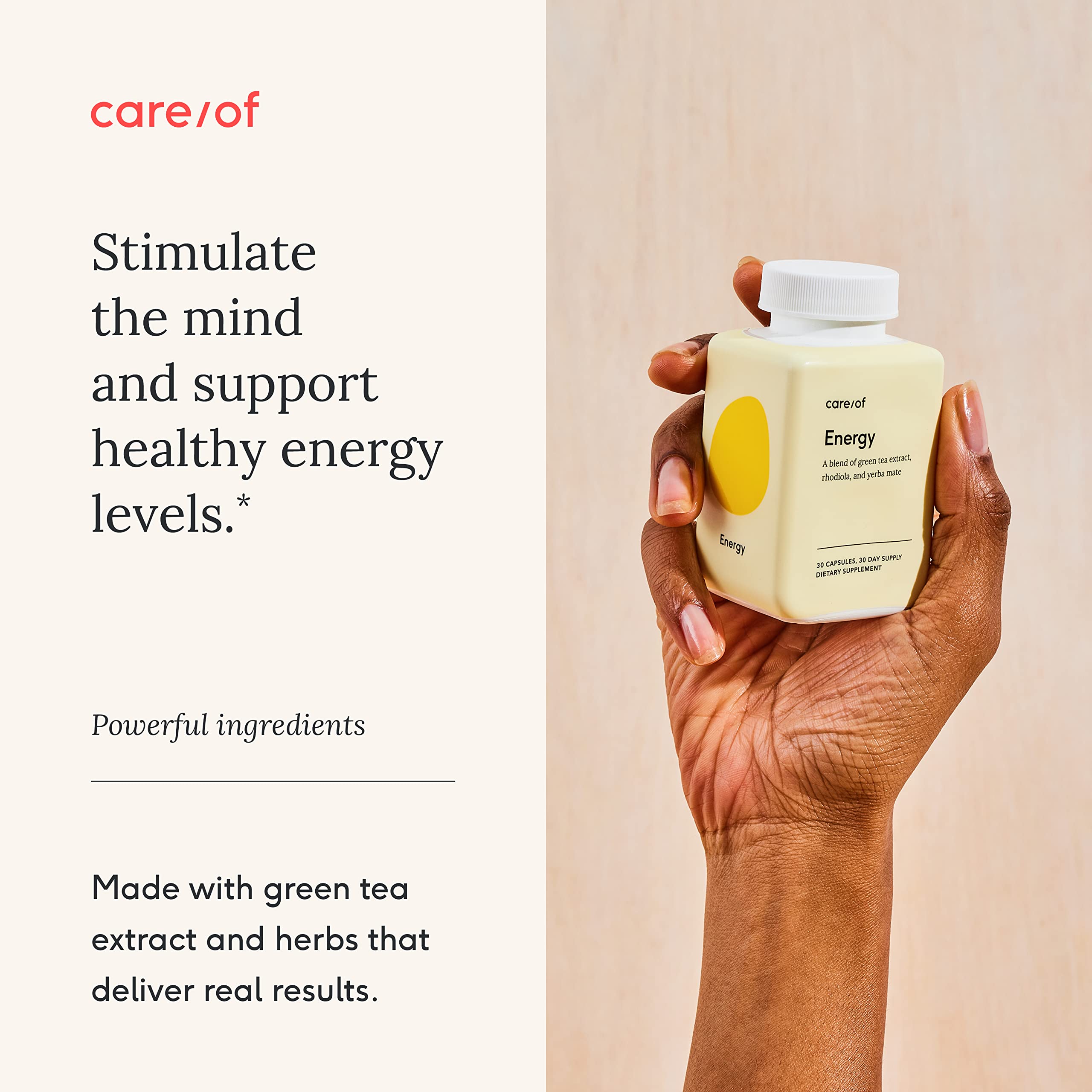 Care/of Natural Energy Supplements for Fatigue Vitamins for Energy and Tiredness for Women & Men, Energy Vitamins for Women for Healthy Energy, Energy Supplements for Women – 30 Energy Pills Care/of Au supplements