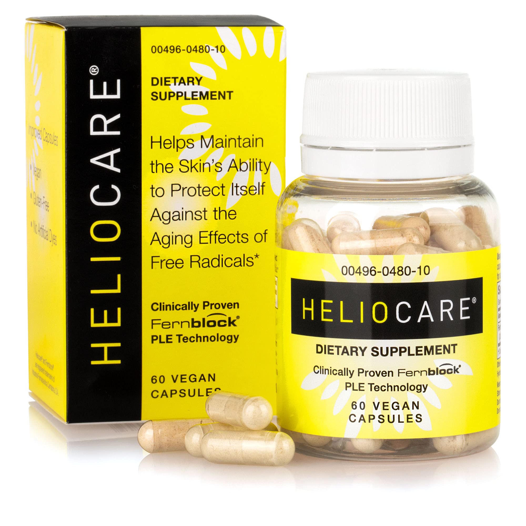 Heliocare Skin Care Dietary Supplement: 240mg Polypodium Leucotomos Extract Pills - Antioxidant Rich Formula with Fernblock