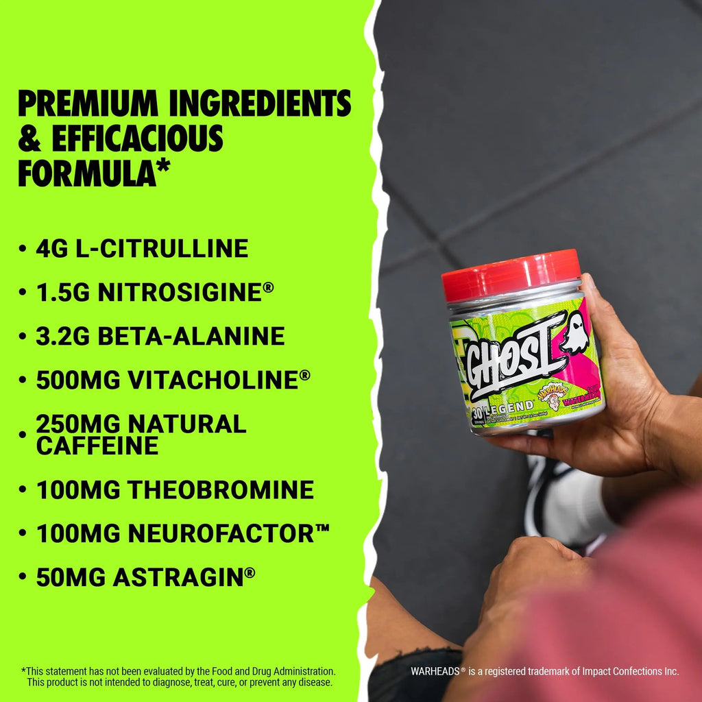 GHOST Legend V3 Pre-Workout Powder, Warheads Sour Watermelon - 30 Servings – Pre GHOST Au supplements