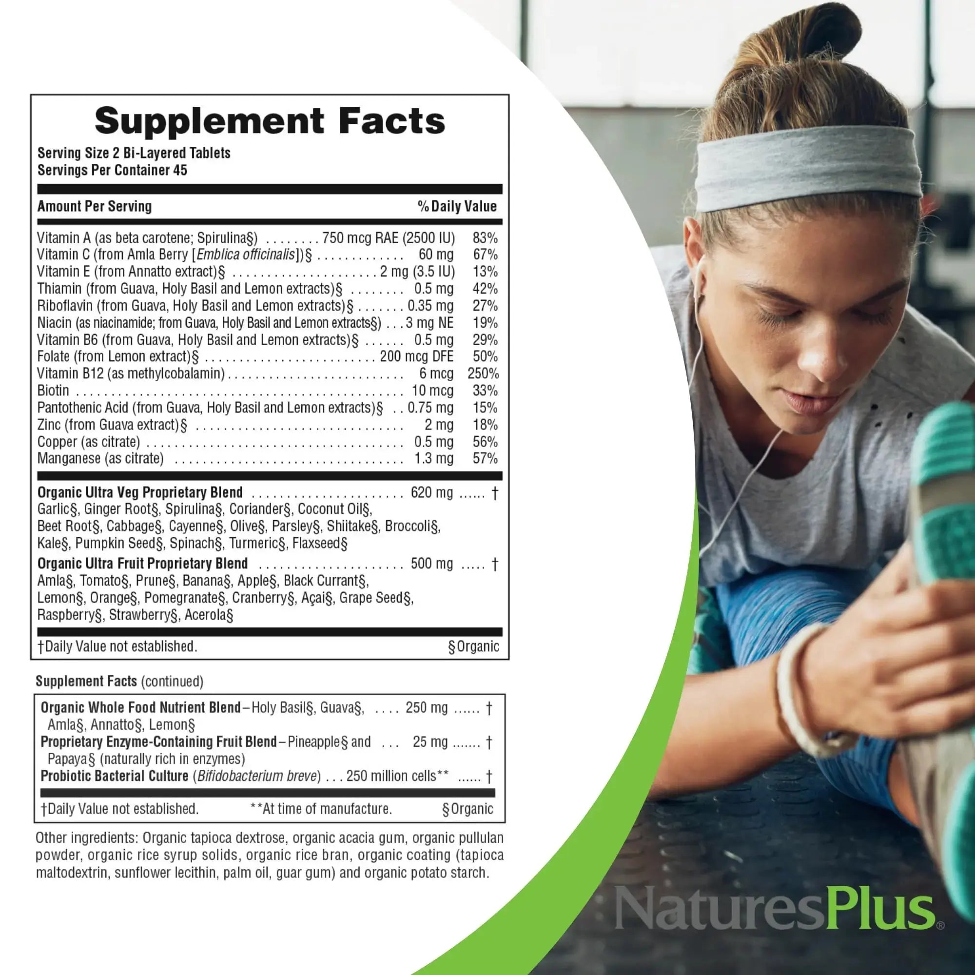 NaturesPlus Ultra Juice Multivitamin - 90 Bi-Layered Tablets - Whole Food Supplement with Fruits, Vegetables & Probiotics NaturesPlus Au supplements