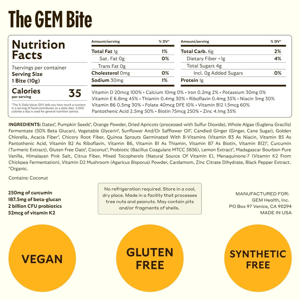 GEM Daily Superfood and Energy Support for Women & Men, Natural Whole Foods with Essential 20+ Whole-Food Vitamins, Minerals GEM Au supplements