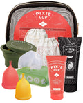Pixie Cup Menstrual Kit - Best Period Cup Starter Kit - 2 Cups, Wash, 20 Wipes, Lube, Public Pixie Cup Au supplements