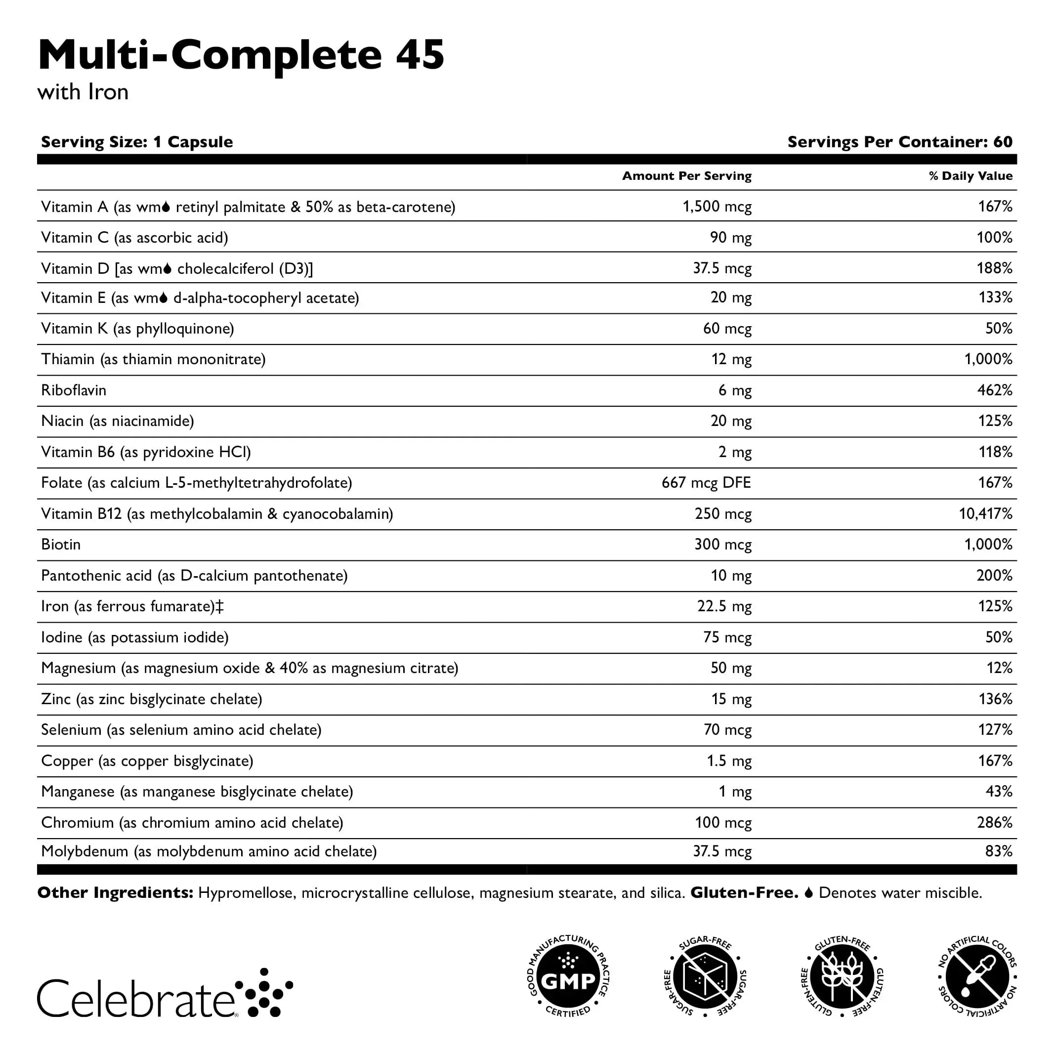 Celebrate Vitamins Multi-Complete | Bariatric Multivitamin with 45 mg Iron—Daily Essential Vitamins & Minerals Celebrate Bariatric Supplements Au supplements