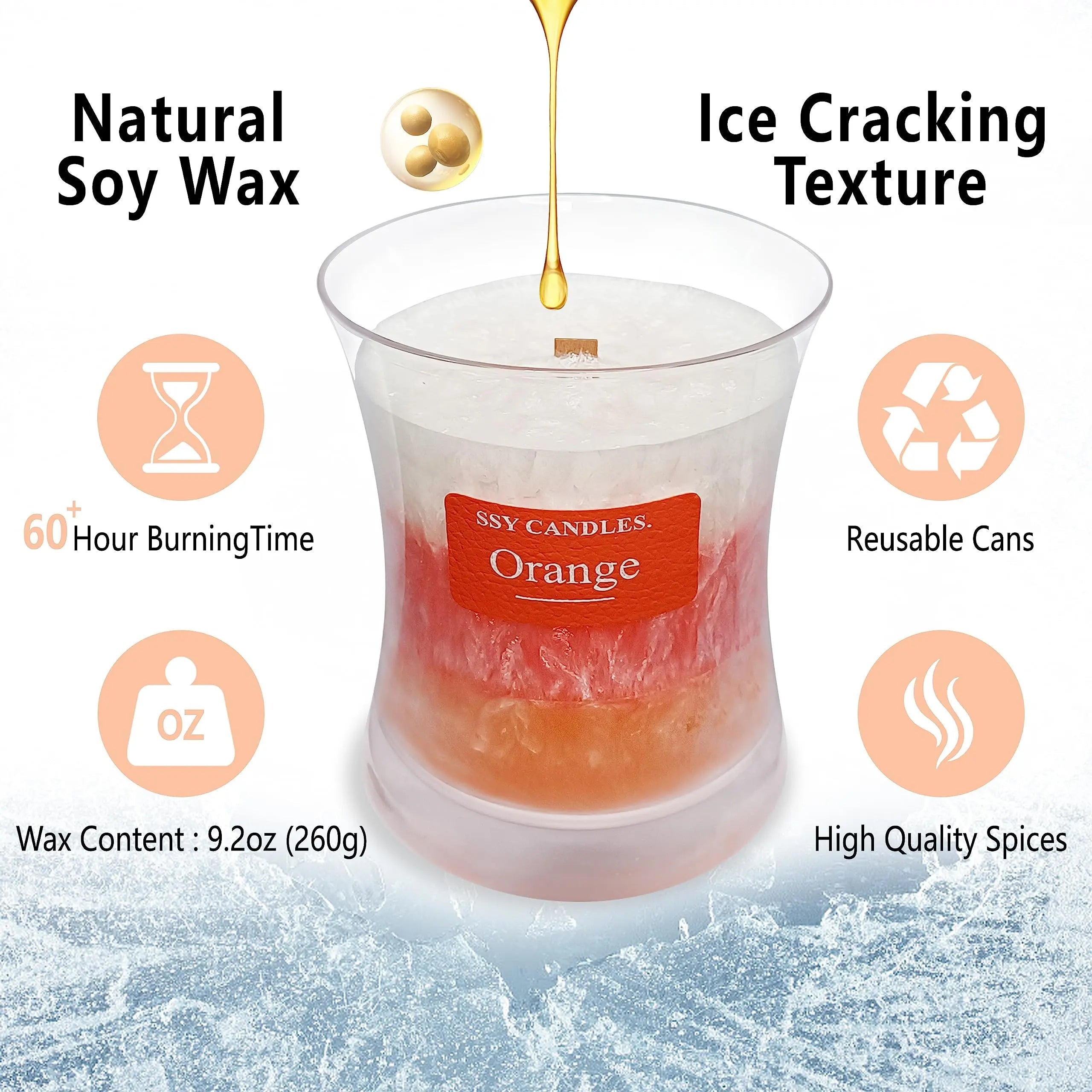 Citrus Jar Aromatherapy Candle Scented Candle Handmade Soy Candles Wood Candles Wick Fragrance SEUCRWAX Au supplements