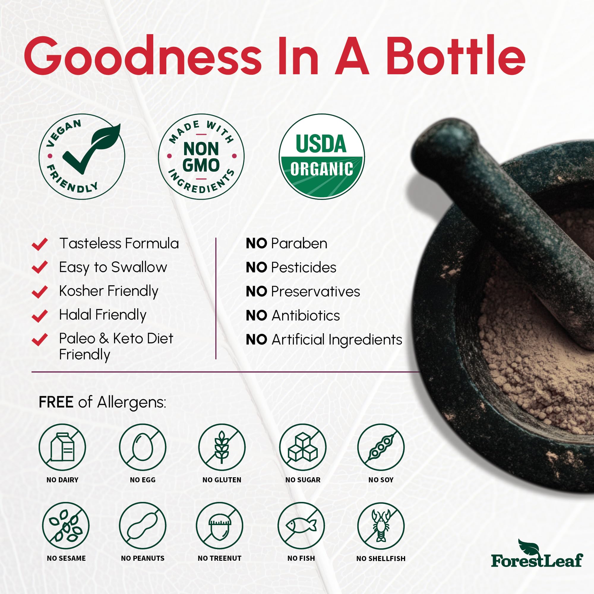 ForestLeaf USDA Organic Beet Root Capsules - Beetroot Supplement 1000mg 20:1 Extract w/Ginger Grape Seed - Support Blood Pressure, Nitric Oxide