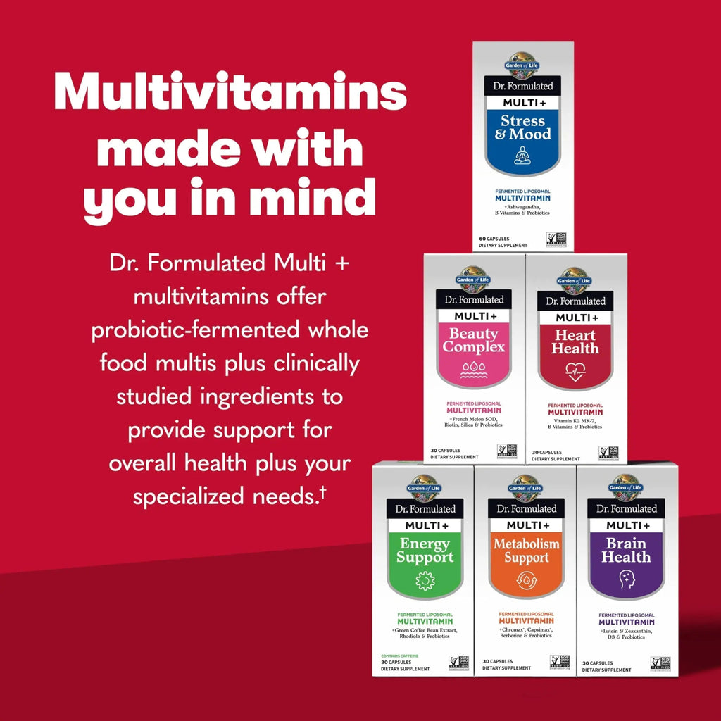 Garden of Life Dr. Formulated Multi+ Heart Health - Fermented Liposomal Multivitamin + Vitamin K2 MK-7, B Vitamins & Probiotics Garden of Life Au supplements