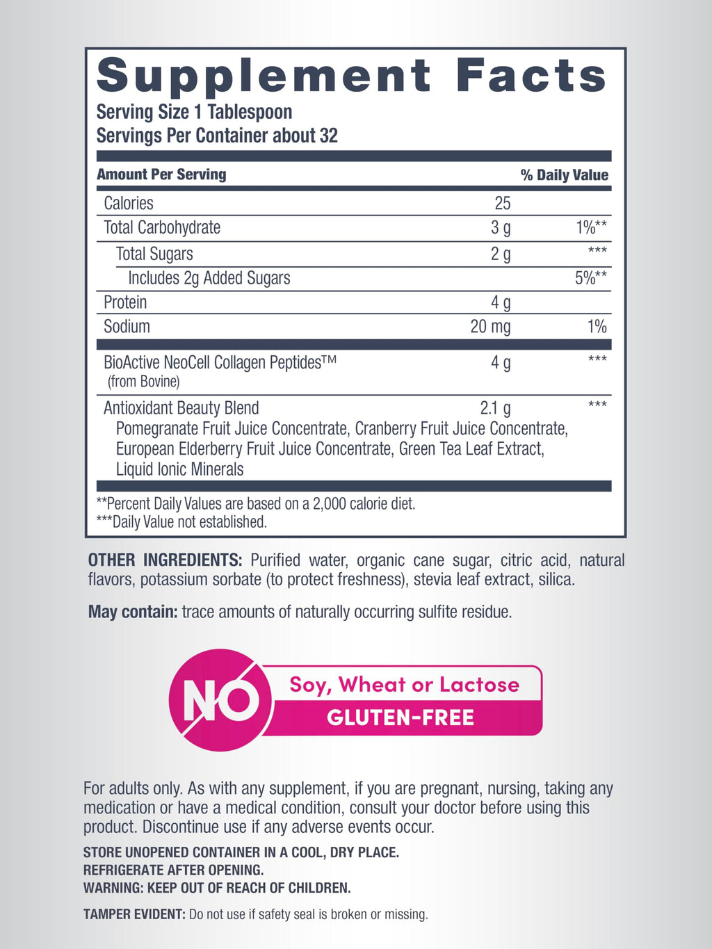 NeoCell Advanced Liquid Collagen | 4000 mg | Pomegranate and Fruit Juice Concentrates | for Women and Men | 16 fl oz