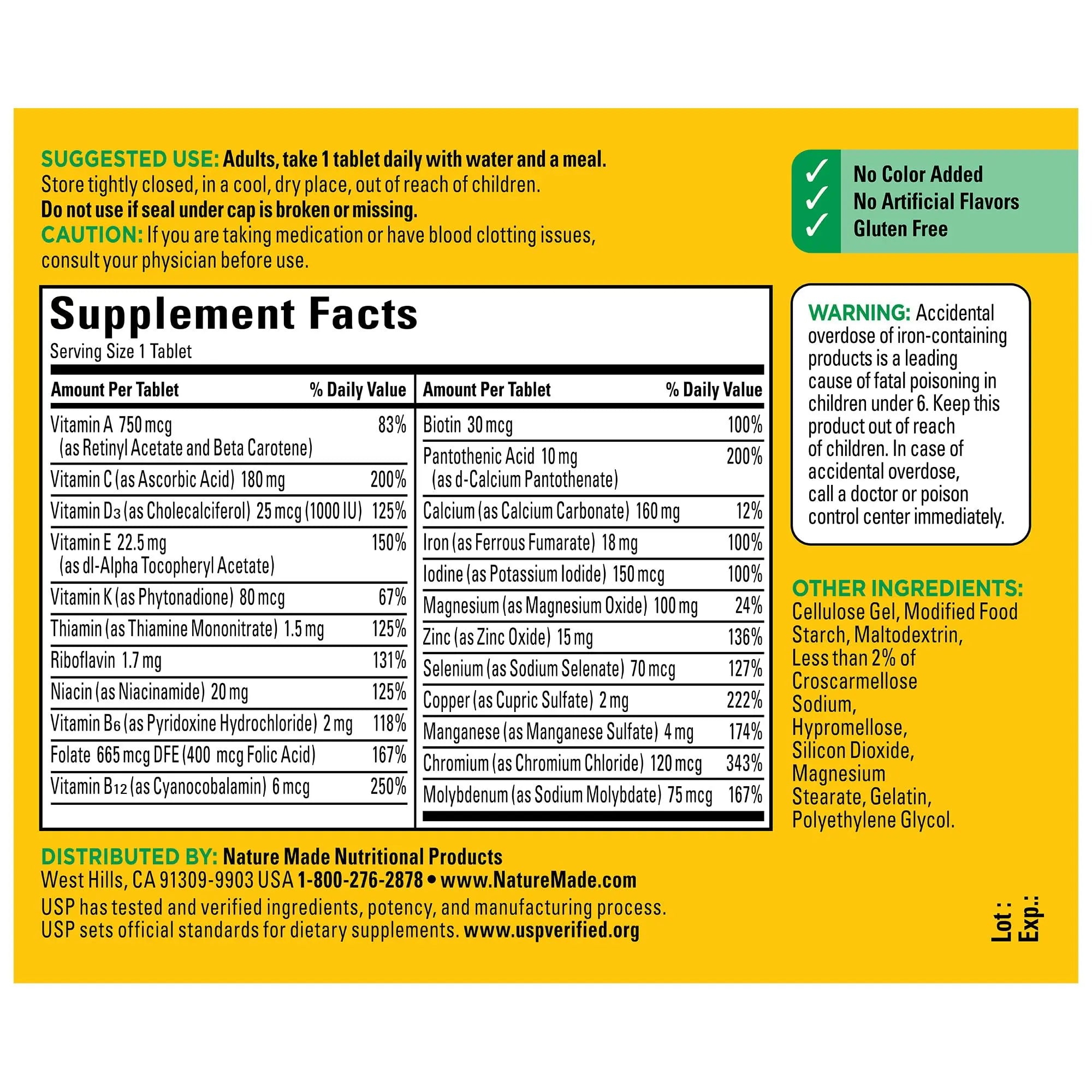 Nature Made Multivitamin Tablets with Vitamin D3 and Iron, 130 Count for Daily Nutritional Support Nature Made Au supplements