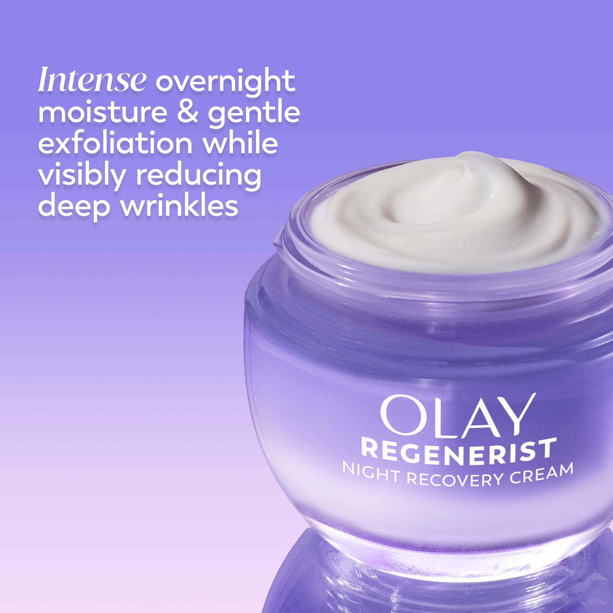 Olay Night Cream for Face, Anti-Aging Face Moisturizer for Women - Fragrance-Free Skin Care, Anti-Wrinkle, Exfoliate, Smooths Texture