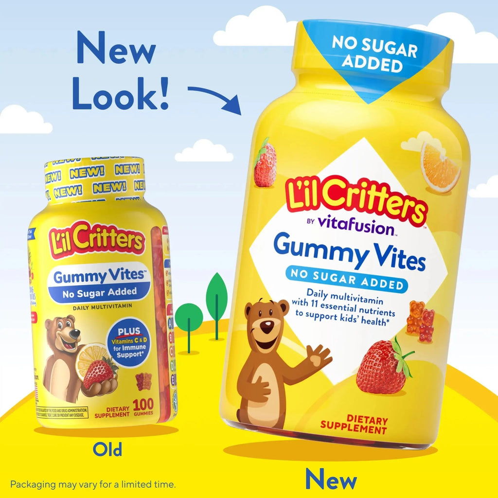 L’il Critters Gummy Vites No Sugar Added Daily Gummy Multivitamin for Ages 2+ Toddlers & Kids, Vitamin C, D3 for Immune Lil Critters Au supplements