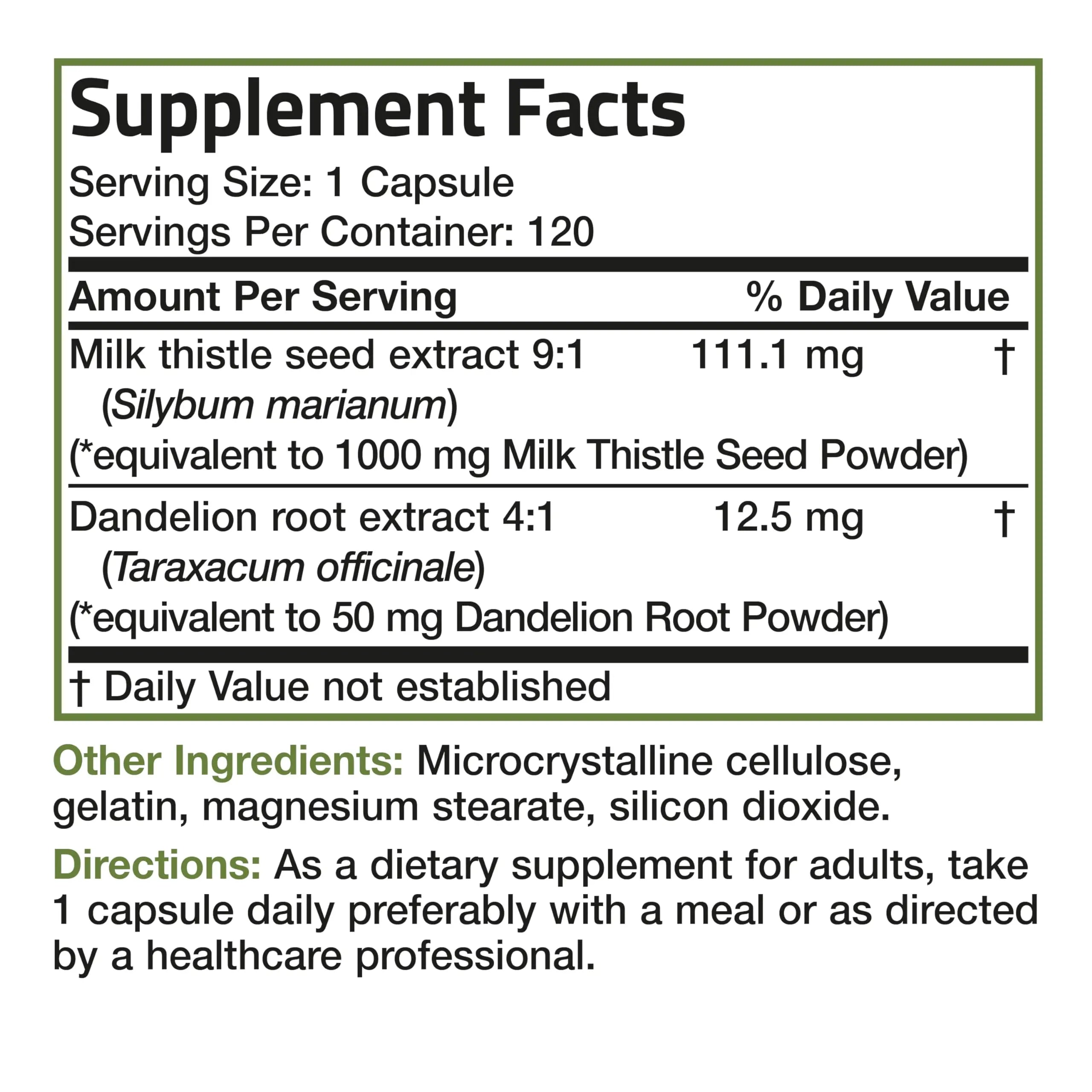 Bronson Milk Thistle Silymarin Marianum & Dandelion Root Liver Health Support Bronson Au supplements