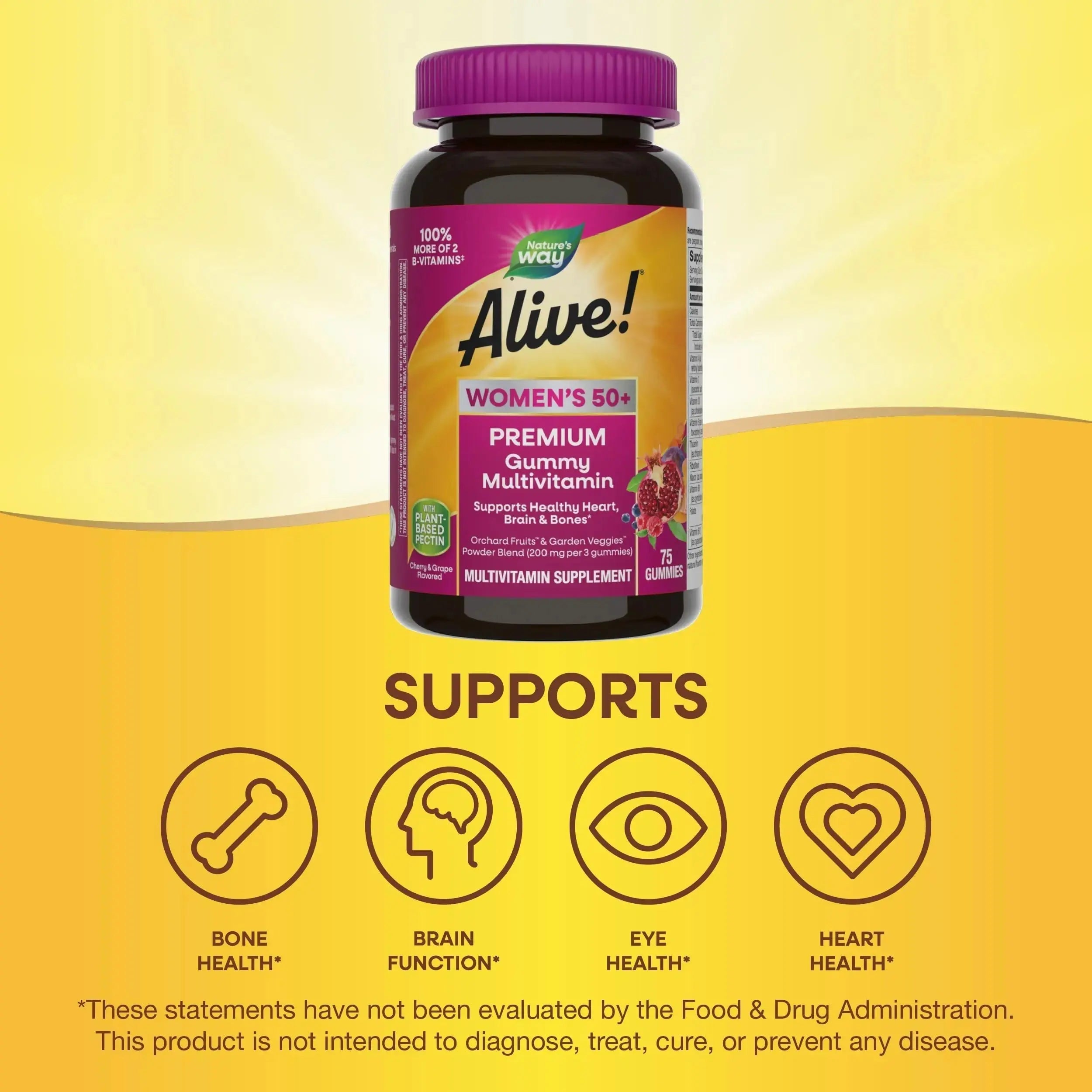 Nature’s Way Alive! Women’s 50+ Premium Gummy Multivitamin, Supports Healthy Heart, Brain & Bones*, B-Vitamins Nature's Way Au supplements