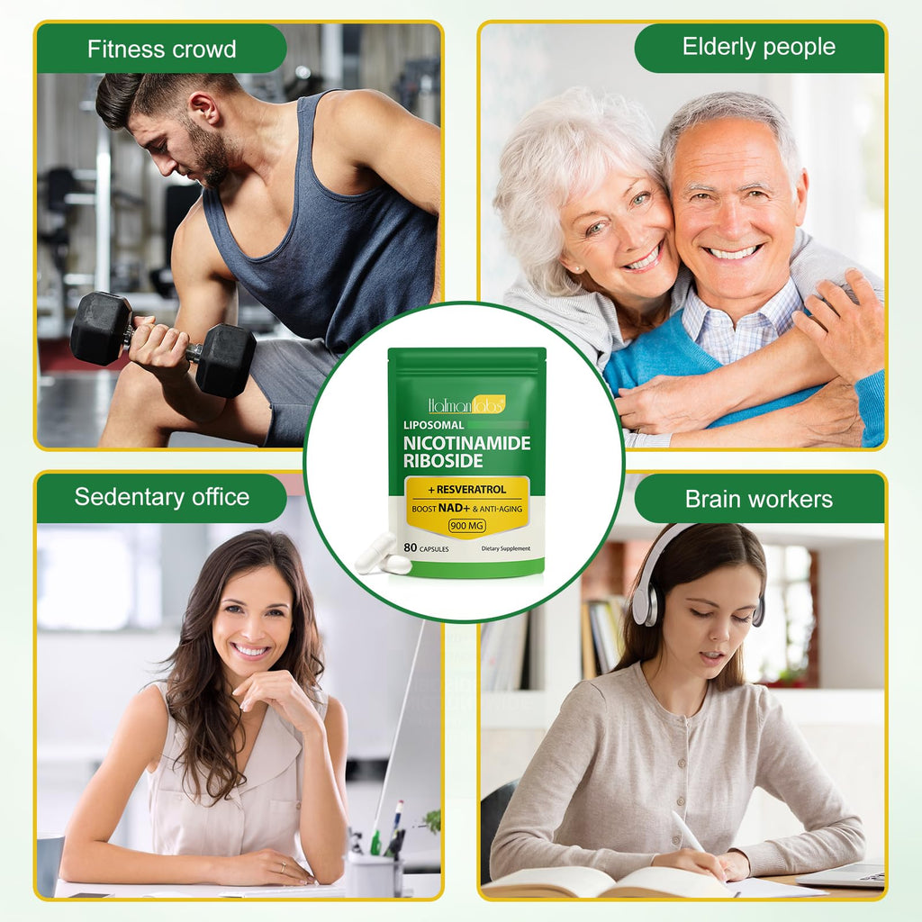 NAD Supplement - Liposomal Nicotinamide Riboside 900mg, Resveratrol, Quercetin - High Purity NAD Supplement for Energy, Support Cellular Health, Stamina & Healthy Aging - Ultra Strength 80 Capsules MXCZBSM Au supplements