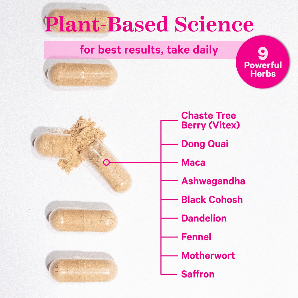 Pink Stork PMS Supplement for Women - Vitex, Ashwagandha, Maca Root & 10 Vitamins & Minerals to Support Hormone Balance, Mood, Bloating, Period Regularity - 60 Capsules Pink Stork Au supplements
