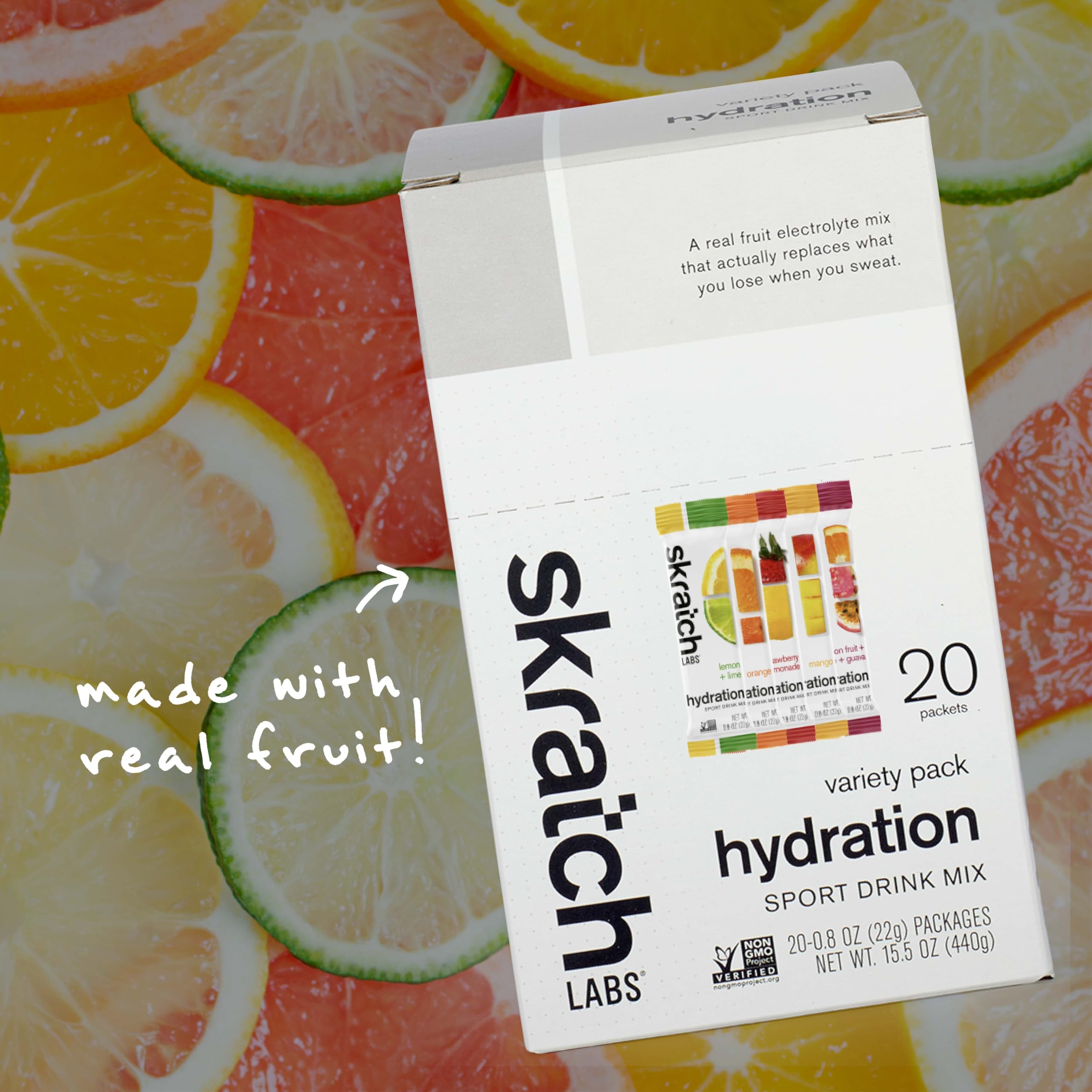 Skratch Labs Hydration Packets - Hydration Drink Mix, Variety Pack (20 Single Serving Packets) - Electrolyte Powder Developed for Athletes and Sports Performance,