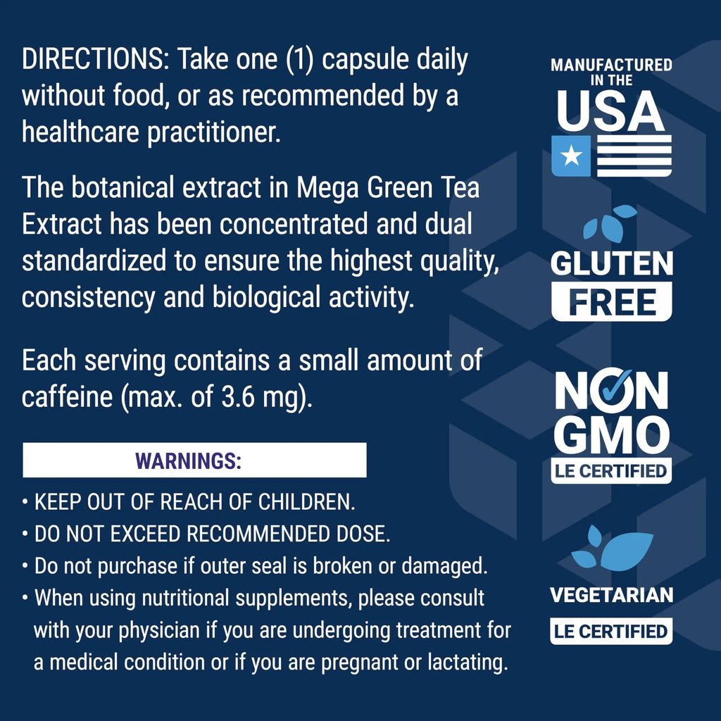 Life Extension Decaffeinated Mega Green Tea Extract – Polyphenol-Rich, Cell Health Life Extension Au supplements