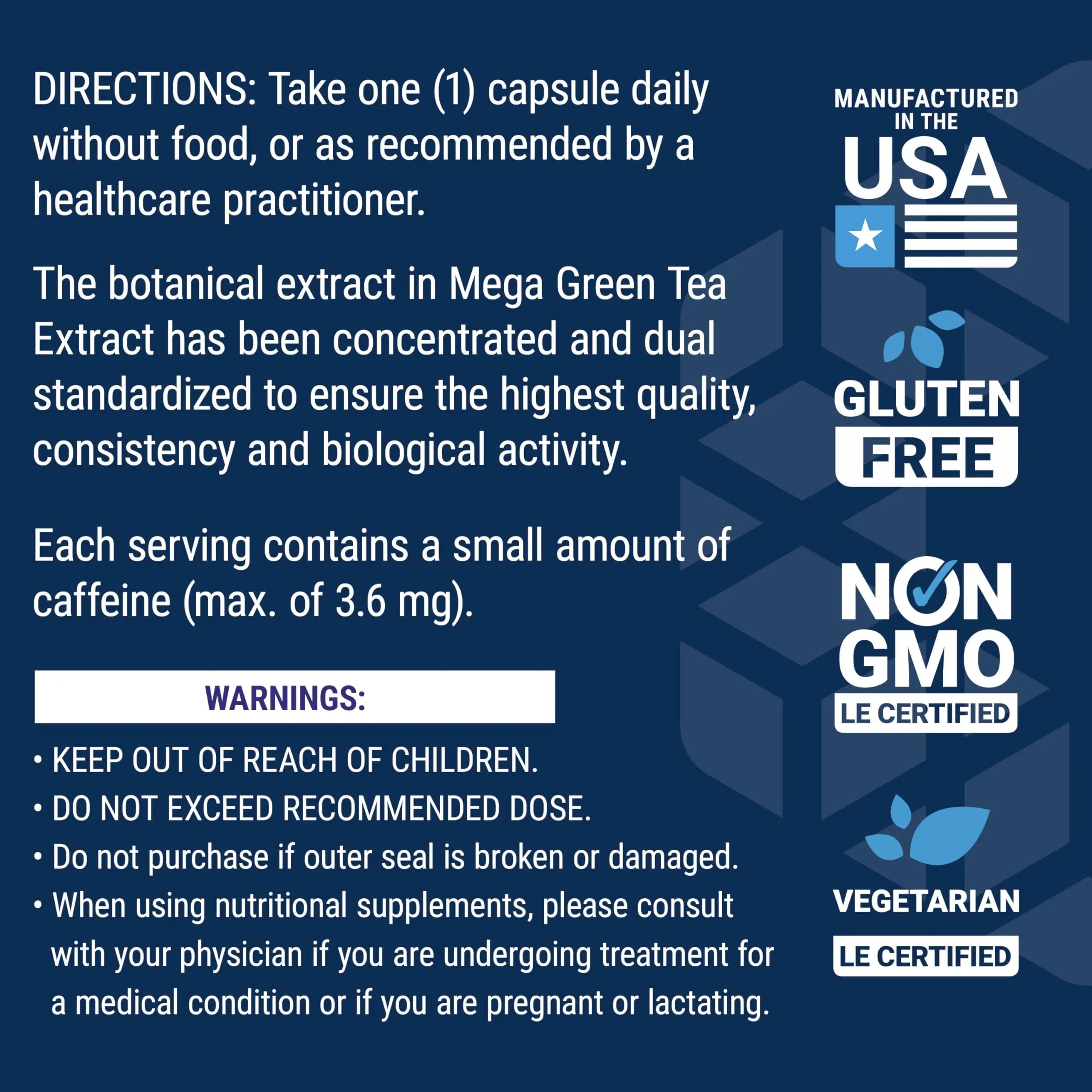 Life Extension Decaffeinated Mega Green Tea Extract – Polyphenol-Rich, Cell Health Life Extension Au supplements