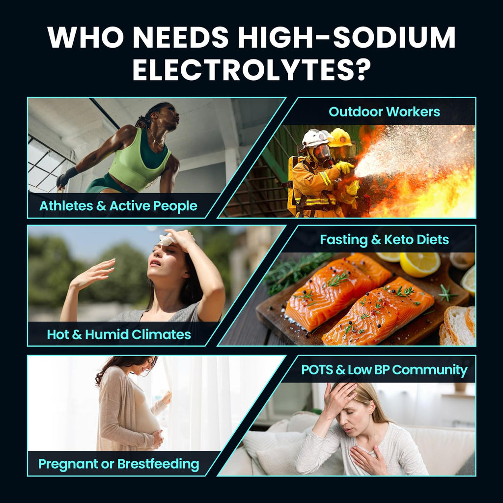 Venture Pal High Sodium Sugar Free Electrolytes Powder Packet, Zero Calories Hydration Packets with Vitamin, Sodium, Potassium & Magnesium, Electrolyte Drink Mix